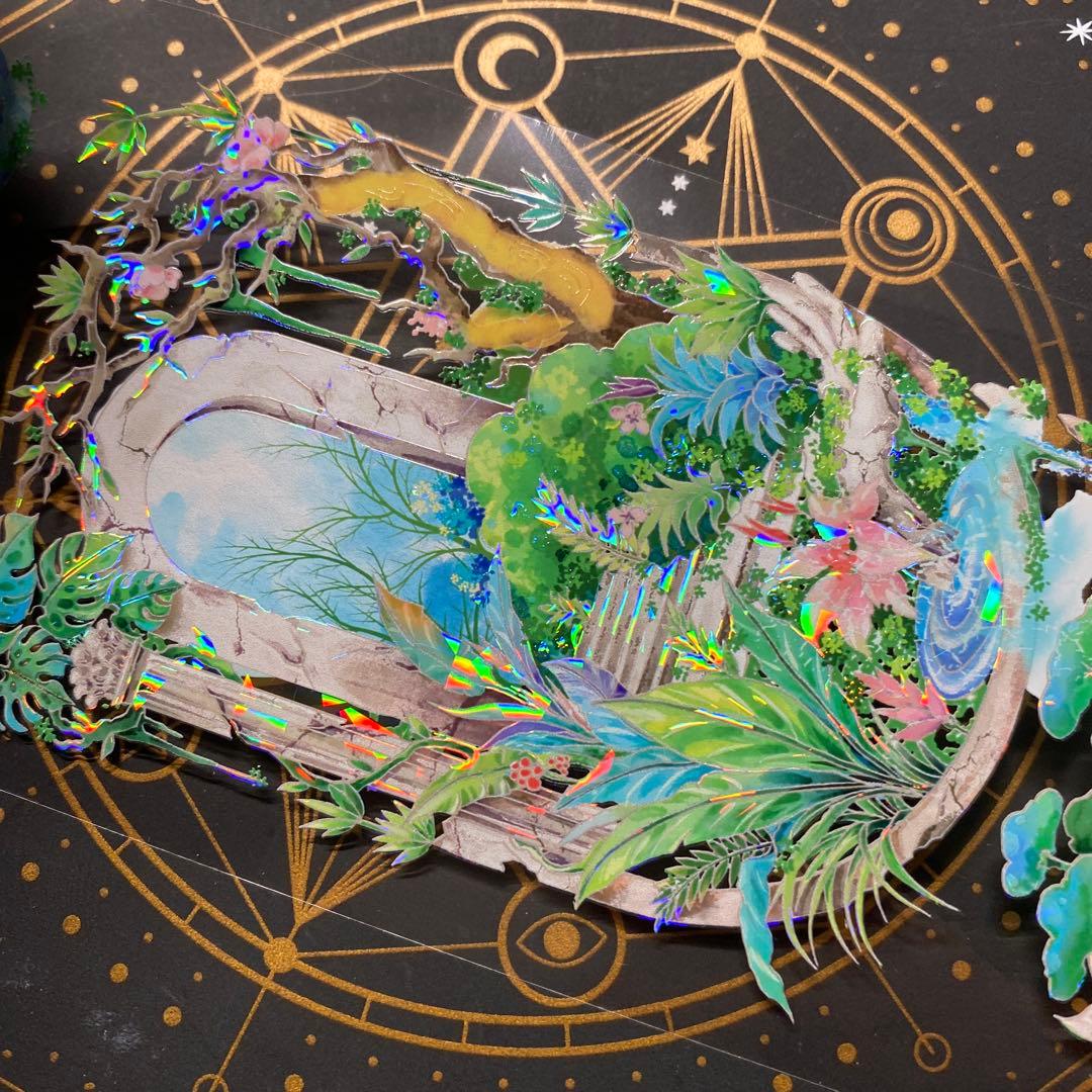 【9264】海外　マステ　中古巻　貝殻光マスキングテープ　背景装飾系