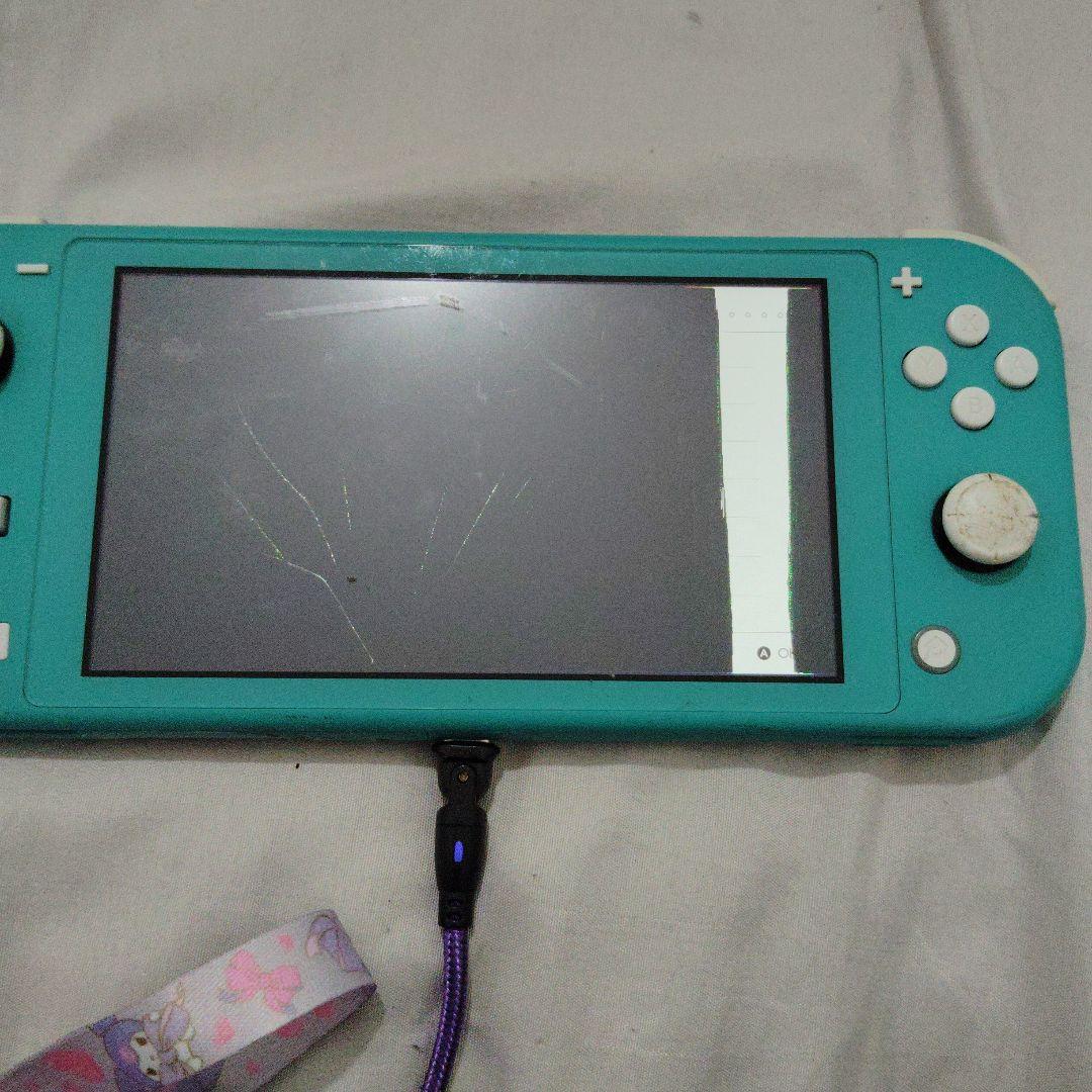Nintendo Switch Lite ターコイズ 画面ひびあり