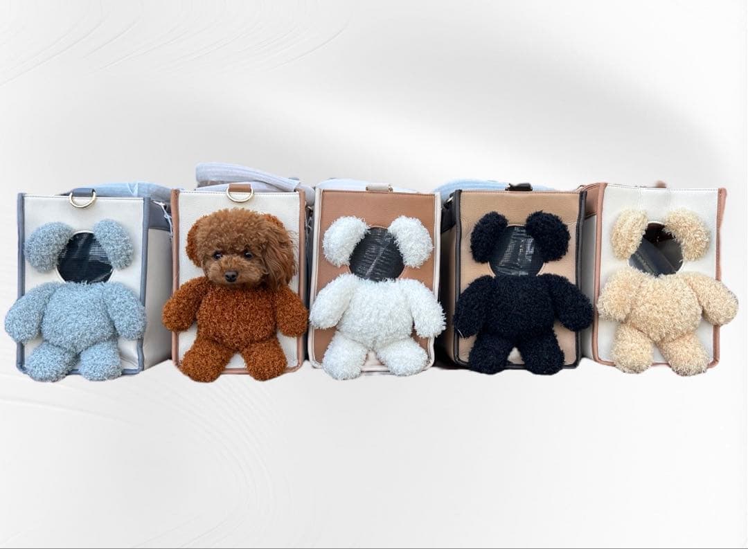 大人気！顔出しぬいぐるみ　ペットキャリーバッグ　ベージュ